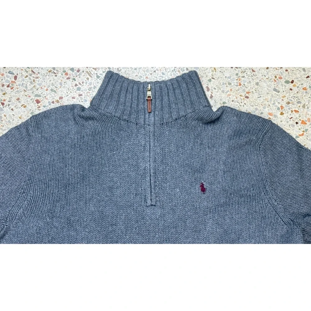 Polo by Ralph Lauren Vtg Exclusive of Decoration 1/4 Zip Men's‎ Sweater Size XL
